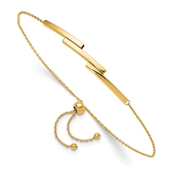 Leslie's 14K Polished Bar Adjustable Bracelet