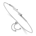 Leslie's 14K White Gold Polished Bar Adjustable Bracelet