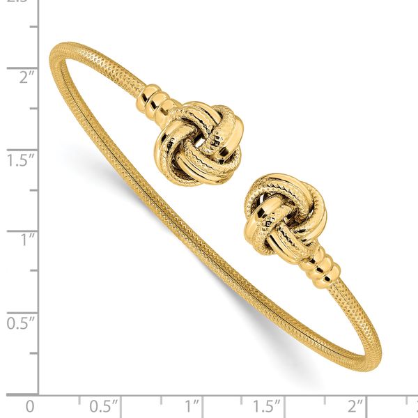 Leslie's 14K Polished and Textured Love Knots Cuff Bangle - Image 3