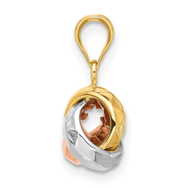 Leslie's 14K Tri-color Polished and Diamond-cut Love Knot Pendant - Image 2