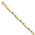 Leslie's 14K Two-tone Polished Fancy Link Bracelet