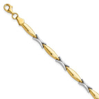 Leslie's 14K Two-tone Polished Fancy Link Bracelet