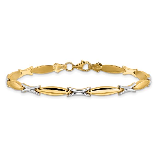 Leslie's 14K Two-tone Polished Fancy Link Bracelet - Image 3