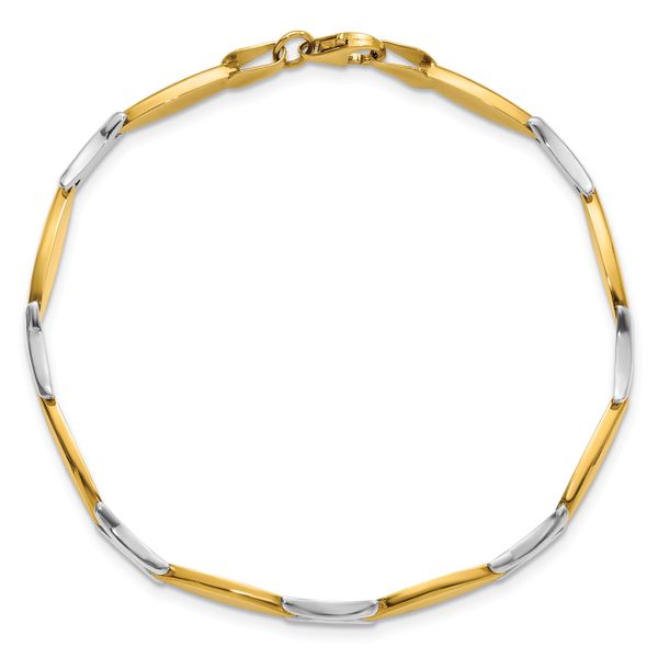 Leslie's 14K Two-tone Polished Fancy Link Bracelet - Image 4