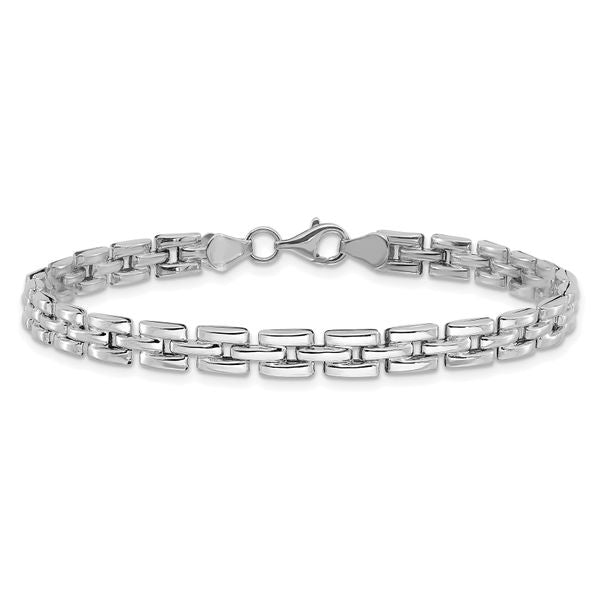 Leslie's 14K White Gold Polished Fancy Link Bracelet - Image 3