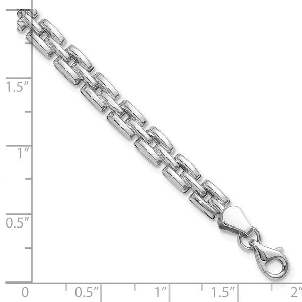 Leslie's 14K White Gold Polished Fancy Link Bracelet - Image 4