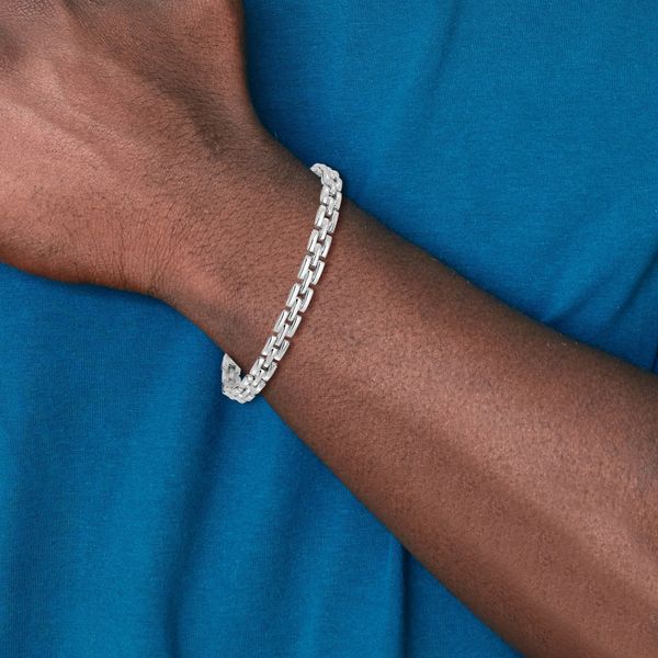 Leslie's 14K White Gold Polished Fancy Link Bracelet - Image 5