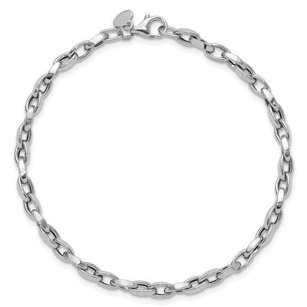 Leslie's 14K White Gold Polished Fancy Link Bracelet - Image 4