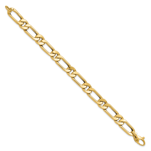 14K Polished Hollow Fancy Link Men's Bracelet - Image 2