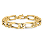 14K Polished Hollow Fancy Link Men's Bracelet - Image 3