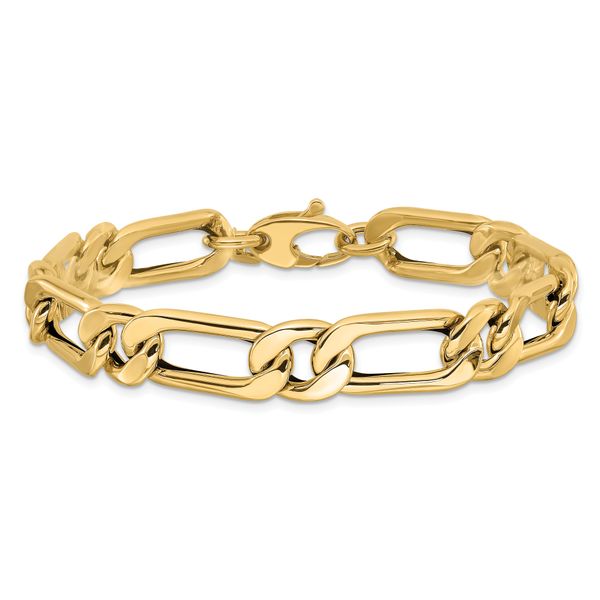 14K Polished Hollow Fancy Link Men's Bracelet - Image 3