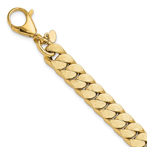 Leslie's 14K Polished Textured Reversible Men's Bracelet