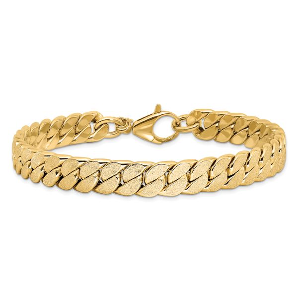Leslie's 14K Polished Textured Reversible Men's Bracelet - Image 3