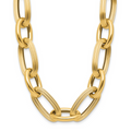 14K Polished Textured Hollow Fancy Link Necklace