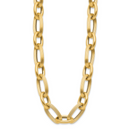 14K Polished Textured Hollow Fancy Link Necklace - Image 2