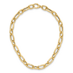 14K Polished Textured Hollow Fancy Link Necklace - Image 4