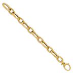 Leslie's 14K Polished Textured Hollow Fancy Link Bracelet - Image 2