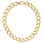 14K Polished Brushed Hollow Fancy Link Necklace - Image 3