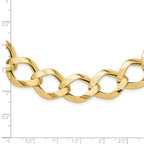 14K Polished Brushed Hollow Fancy Link Necklace - Image 4