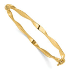 Leslie's 14K Polished and Brushed Twisted Hinged Bangle