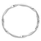 Leslie's 14K White Gold Polished and Brushed Twisted Hinged Bangle - Image 2