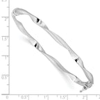 Leslie's 14K White Gold Polished and Brushed Twisted Hinged Bangle - Image 3