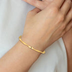 Leslie's 14K Polished and Brushed Twisted Hinged Bangle - Image 4