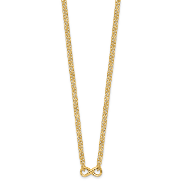 14K Polished 2-Strand Infinity Necklace - Image 2