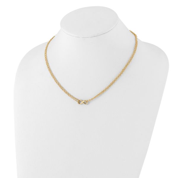14K Polished 2-Strand Infinity Necklace - Image 3