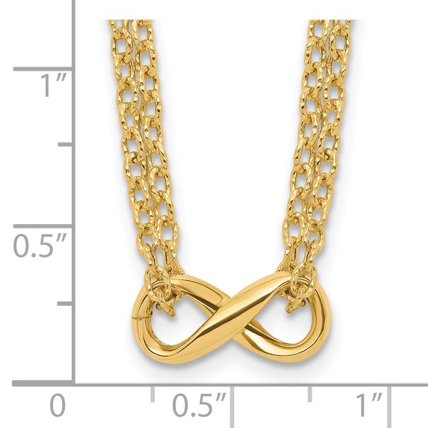 14K Polished 2-Strand Infinity Necklace - Image 4