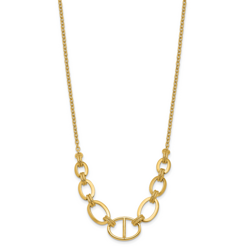 14K Polished and Textured Fancy Necklace - Image 2