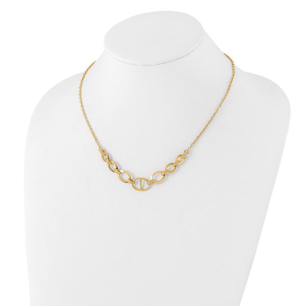 14K Polished and Textured Fancy Necklace - Image 3
