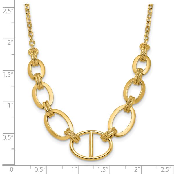 14K Polished and Textured Fancy Necklace - Image 4