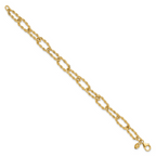 Leslie's 14K Polished and Textured Twisted Link Bracelet - Image 2