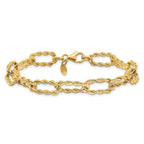 Leslie's 14K Polished and Textured Twisted Link Bracelet - Image 3