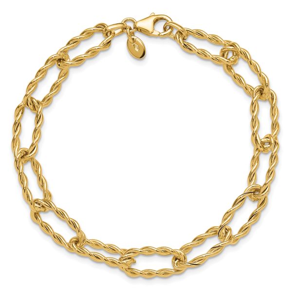 Leslie's 14K Polished and Textured Twisted Link Bracelet - Image 4