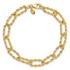 Leslie's 14K Polished and Textured Twisted Link Bracelet - Image 4