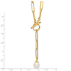 Leslie's 14K Polished Freshwater Cultured Pearl Fancy Link Toggle Necklace - Image 4