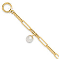 Leslie's 14K Polished FW Cultured Pearl Fancy Link Toggle Bracelet