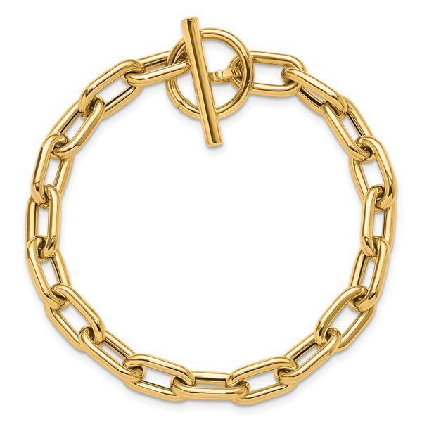 14K Polished Fancy Toggle Link Bracelet - Image 4