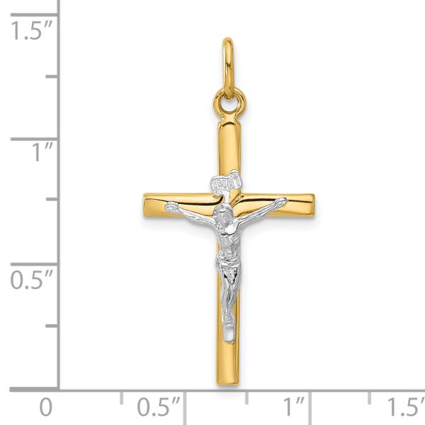 Leslie's 14K Two-tone Polished Crucifix Pendant - Image 4