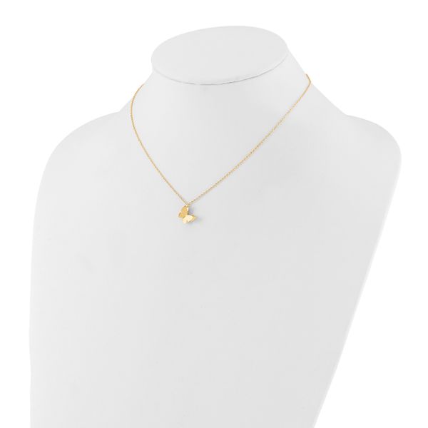 Leslie's 14K Polished Butterfly Charm with 2in ext. Necklace - Image 2