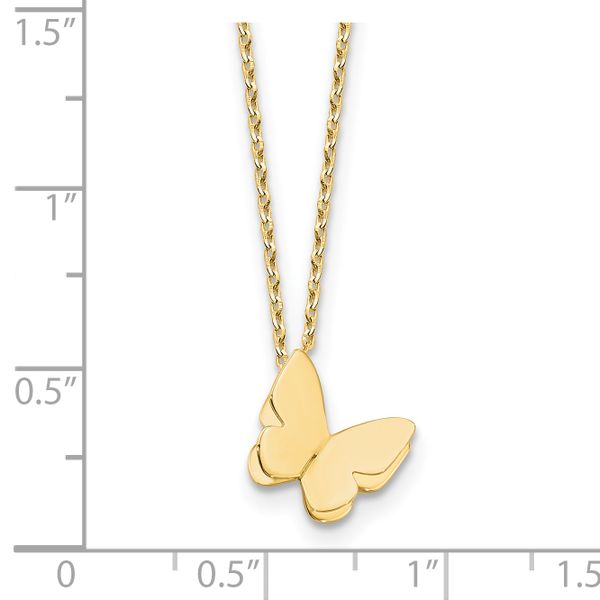 Leslie's 14K Polished Butterfly Charm with 2in ext. Necklace - Image 3