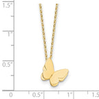 Leslie's 14K Polished Butterfly Charm with 2in ext. Necklace - Image 3