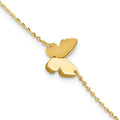 Leslie's 14K Polished Butterfly Charm with 1in ext. Bracelet