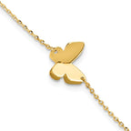 Leslie's 14K Polished Butterfly Charm with 1in ext. Bracelet