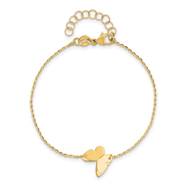 Leslie's 14K Polished Butterfly Charm with 1in ext. Bracelet - Image 4