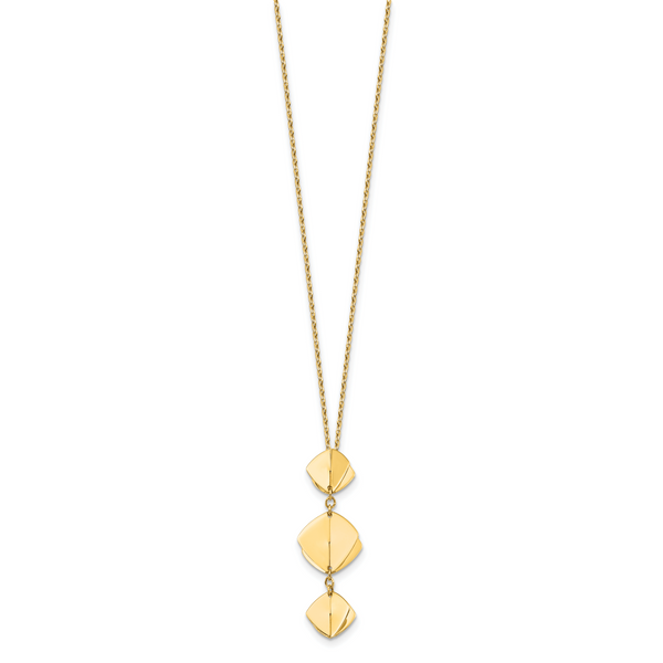 Leslie's 14K Polished Fancy Dangle Pendant Plus 2in ext. Necklace - Image 2