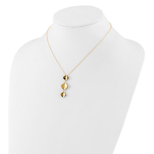 Leslie's 14K Polished Fancy Dangle Pendant Plus 2in ext. Necklace - Image 3