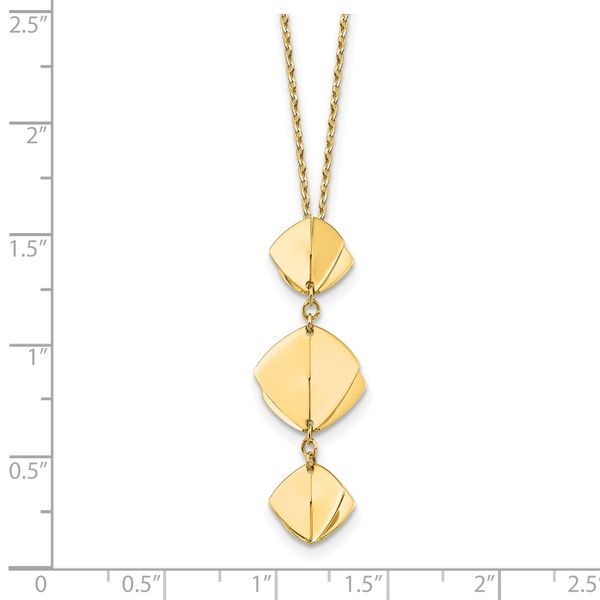 Leslie's 14K Polished Fancy Dangle Pendant Plus 2in ext. Necklace - Image 4